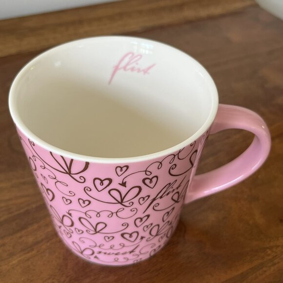 Starbucks Valentine's Day "Flirt" Mug 2006 New Bone China Pink Brown Coffee Cup - Picture 3 of 12
